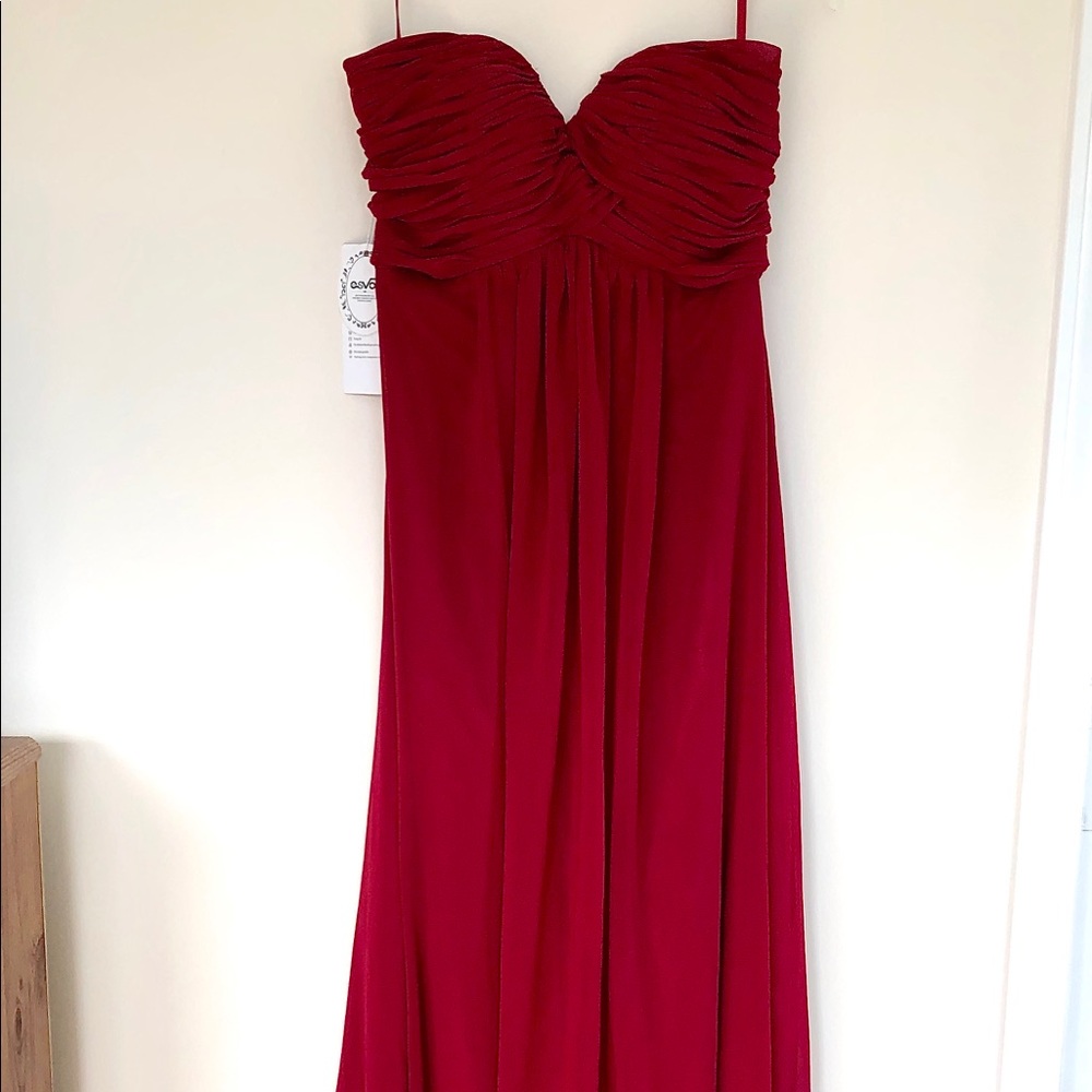 Strapless Burgundy Gown